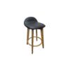 low back, upholstered, timber leg stool