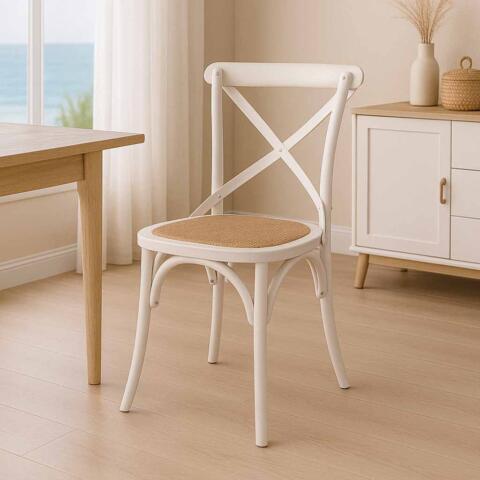 Crossback Rattan Dining Chair