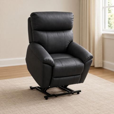 Huette Lift Chair - Black Leather