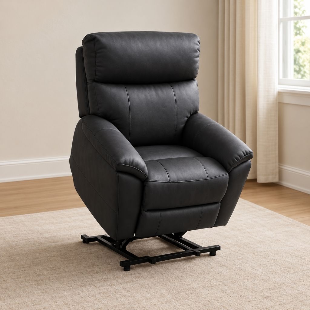 Huette Lift Chair - Black Leather