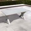 Aluminium outdoor dining table in white