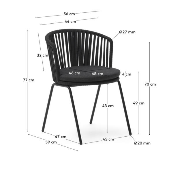 Saconca Chair - Black - Measurements