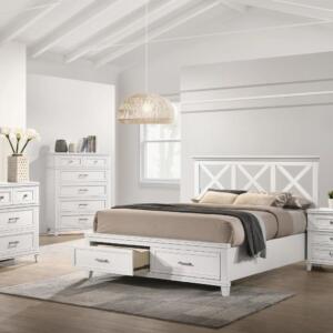 white timber bedroom suite
