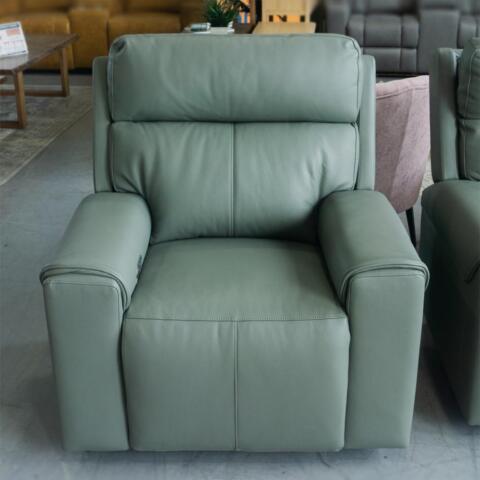 Leather Electric Recliner with Adjustable Headrest