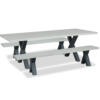 Switch Table White Top Black X Legs