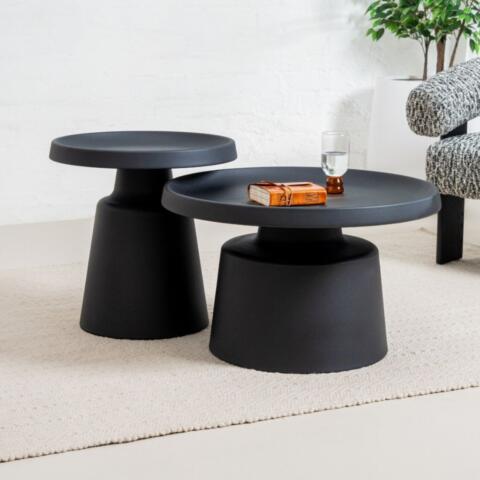 Fendi Set Of 2 Tables - Black