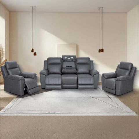 Sussex Recliner Suite Leather