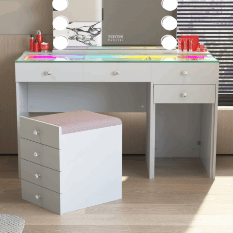 Diane Led Glass Desk 2
