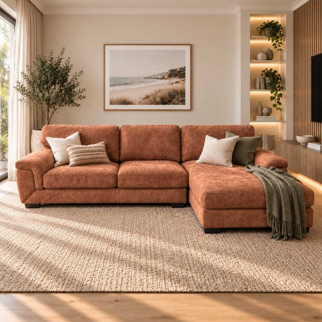 Idaho RHF Chaise - Rust