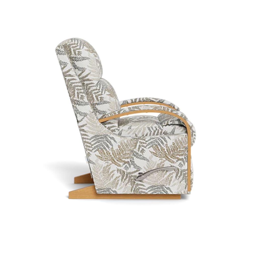 Harbor Town Oak Recliner - Ishady Pebble Fabric 3