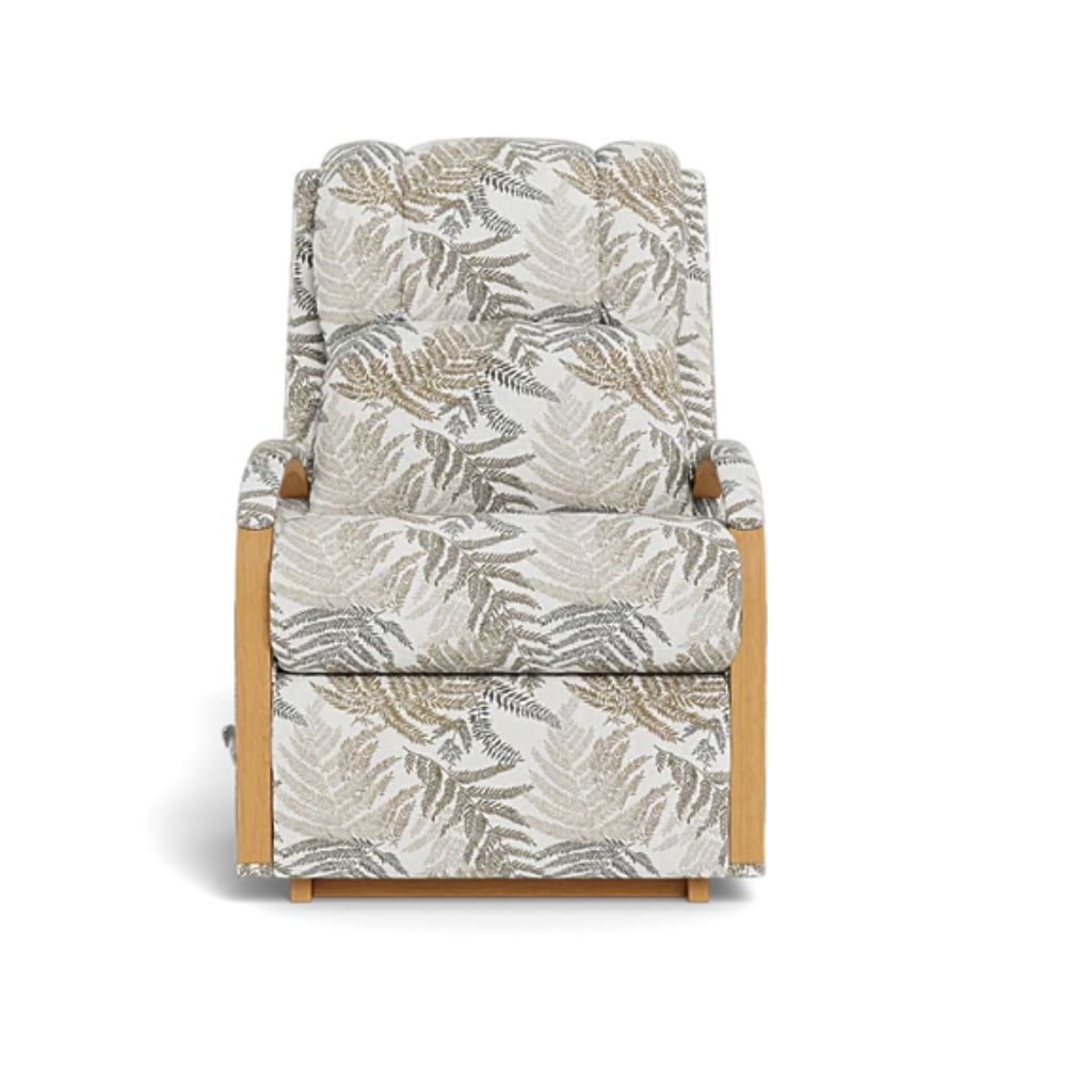 Harbor Town Oak Recliner - Ishady Pebble Fabric