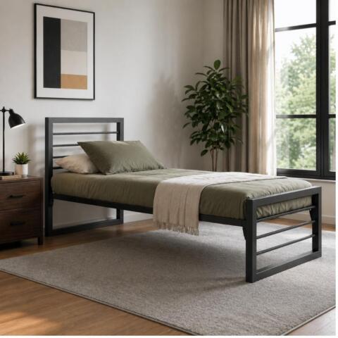 Nash Single Bed - Gunmetal