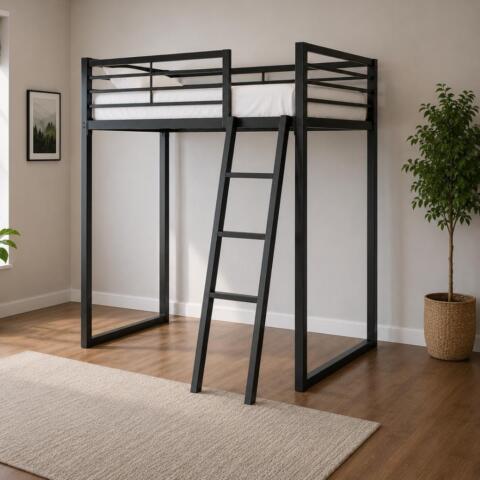 Nash Loft Bed - Single - Gunmetal