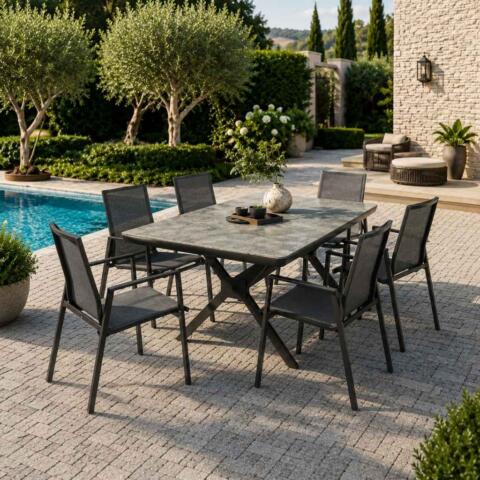 Otway Extension Table With 6 Barwon Chairs