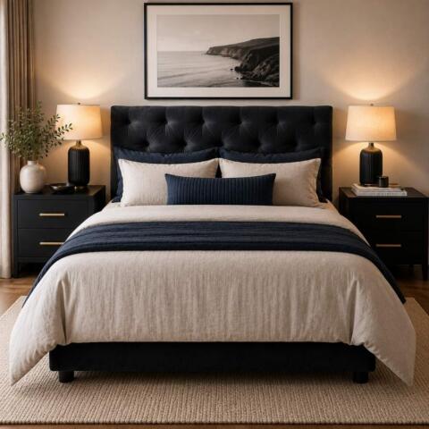 Victoria Bed - Black Sapphire