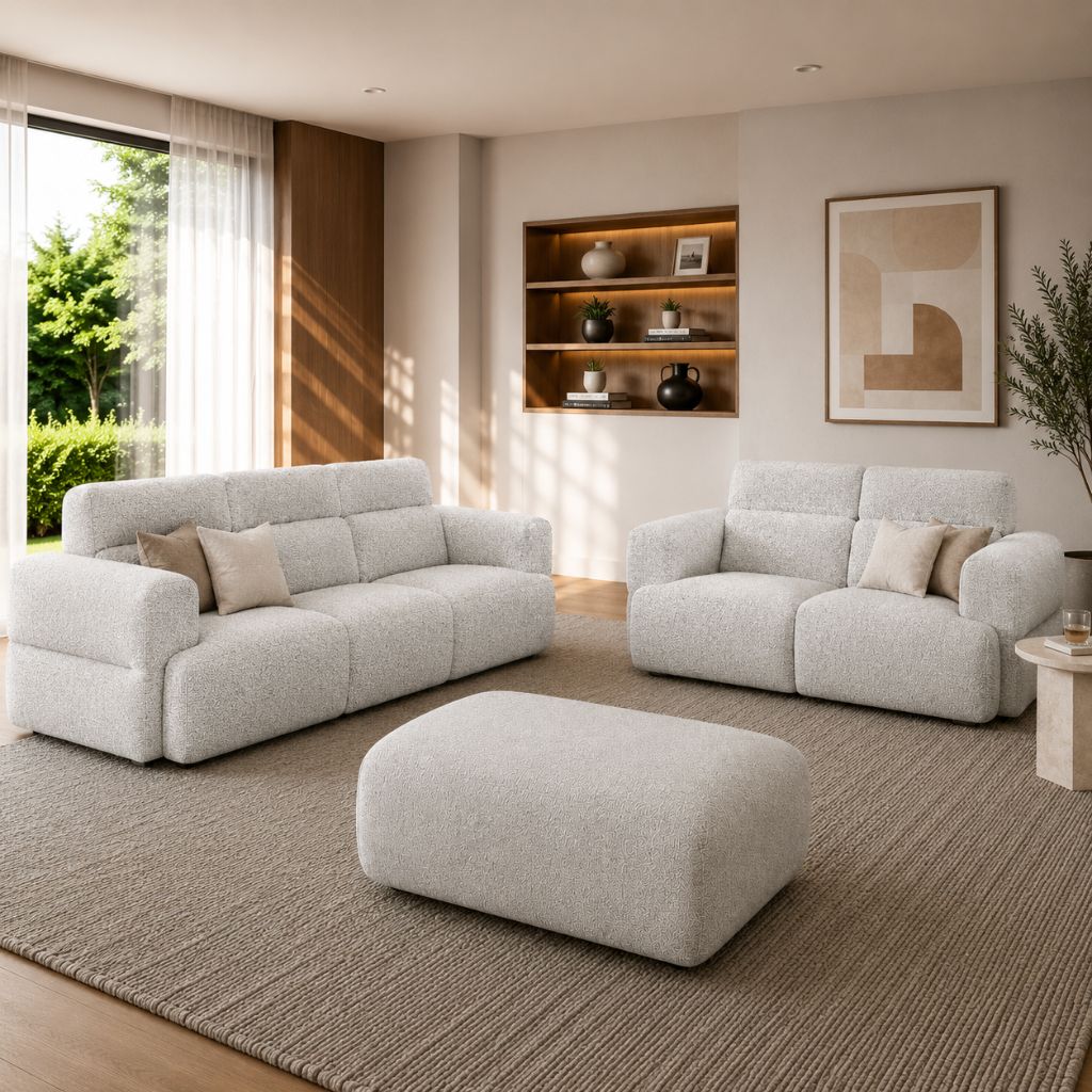 Harbor Sofa Set + Ottoman Dove