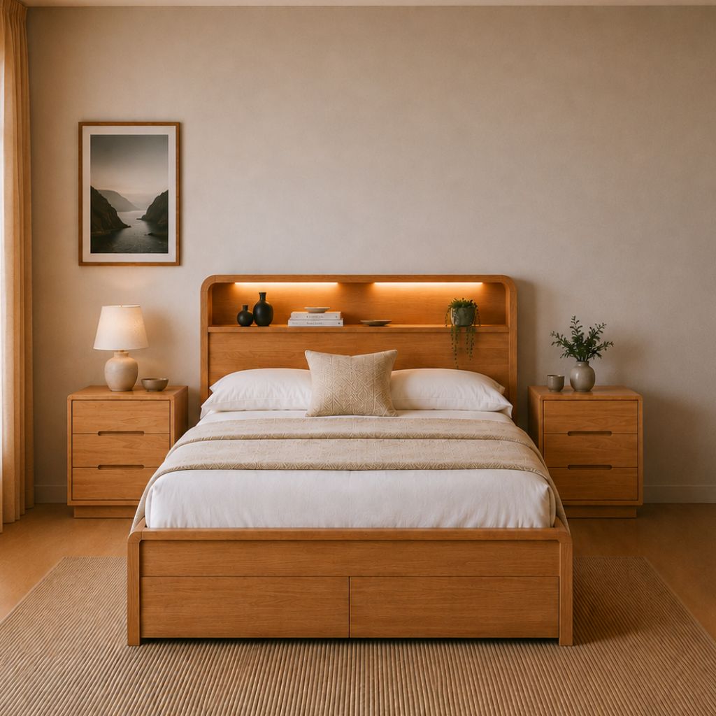 Jade Bed & 3dr Bedsides