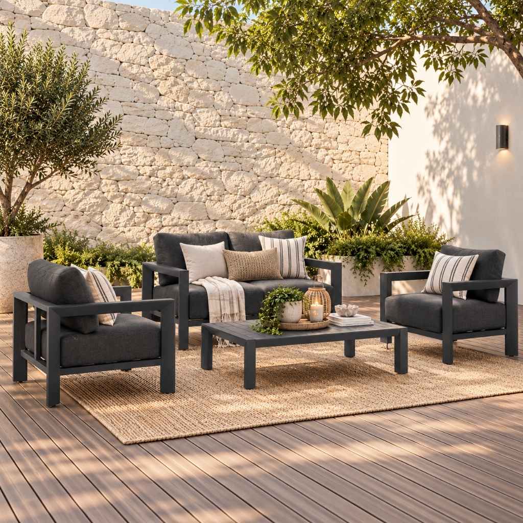 Atlantic 2 Seater Suite - Charcoal