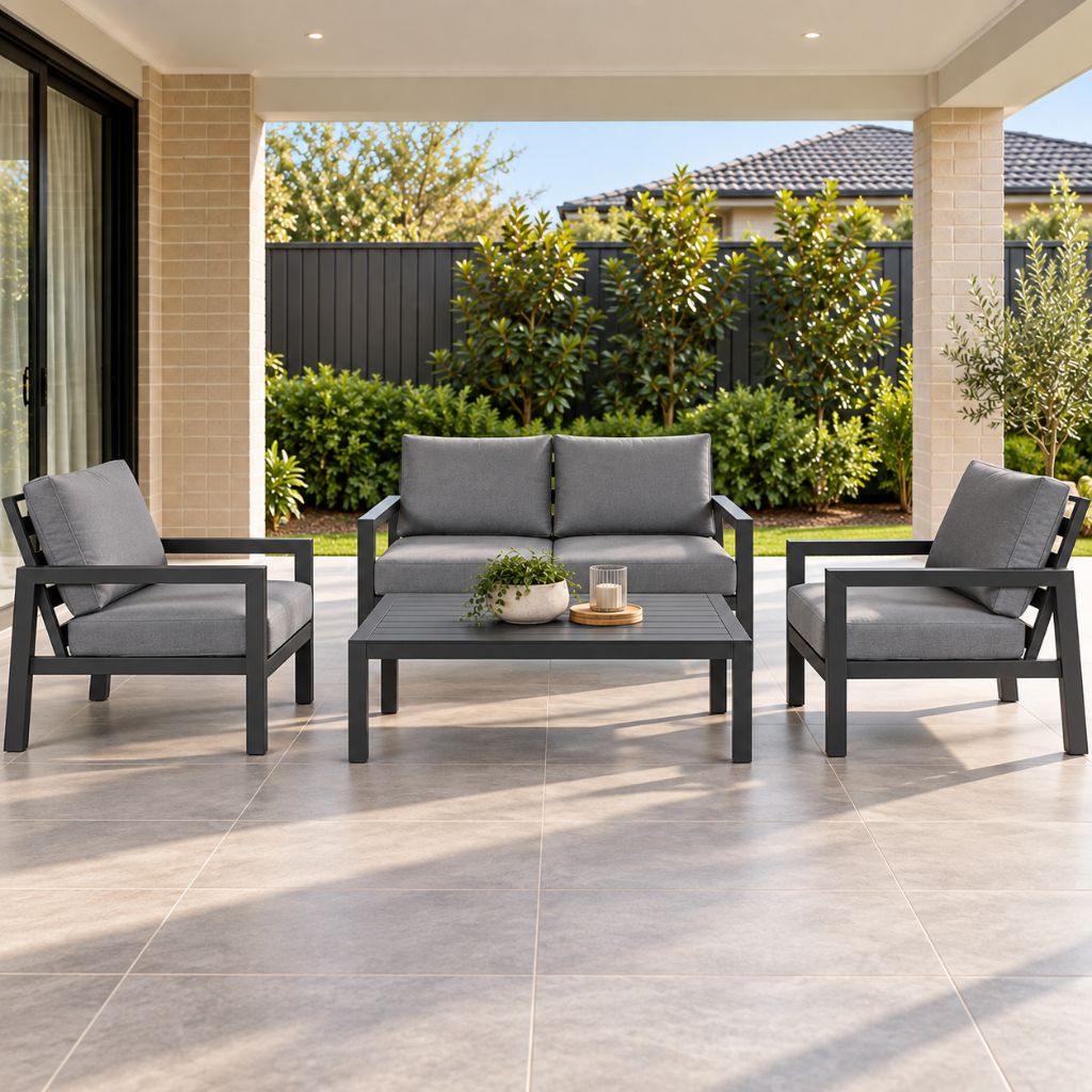 Matzo 4pce 2 Seater Suite - Gunmetal
