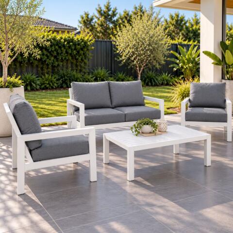 Matzo 4pce 2 Seater Suite - White