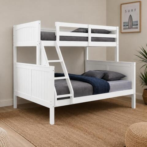 Neves Double Single Bunk - White Angle