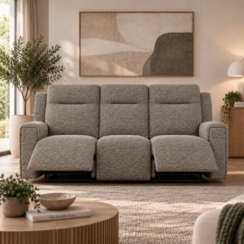 United 3 Seater Fabric 4